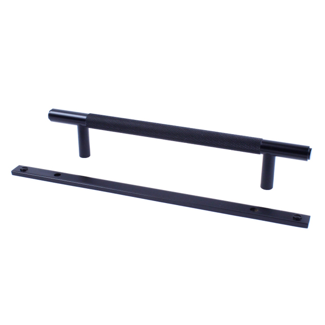 Century Diamond Knurling 128mm CC Pull in Matte Black