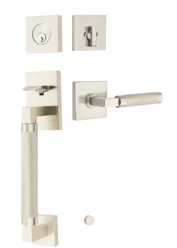 Emtek Hercules Knurled Sectional Entrance Handleset