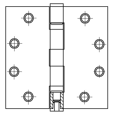 Advantage 4-1/2 Inch Commercial Grade Ball Bearing Hinge with Square Corners (EACH)