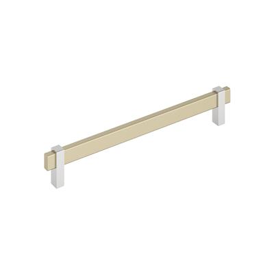Amerock Mulino 8-13/16 Inch cc Cabinet Pull Golden Champagne/Polished Chrome