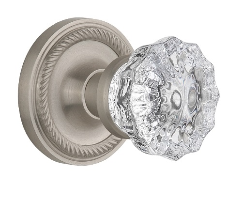 Nostalgic Warehouse Rope Rosette with Crystal Knob - Mortise Lock