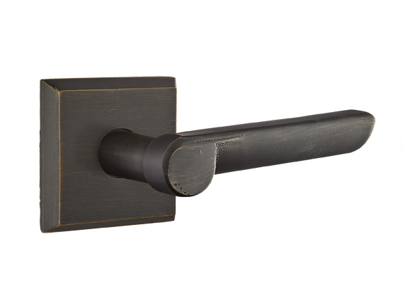 Emtek Sandcast Bronze Aurora Lever Handle with Style 6 Rosette