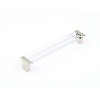 Schaub Positano 160 mm CC Clear Cabinet Pull in Satin Nickel