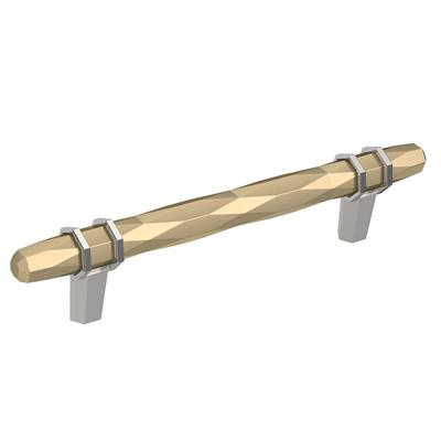 Amerock London 5-1/16 Inch cc Cabinet Pull Golden Champagne/Polished Chrome
