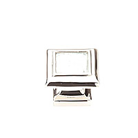 Schaub Mother of Pearl 1-3/8 Inch Square Cabinet Knob Polished Nickel and Solid Brass