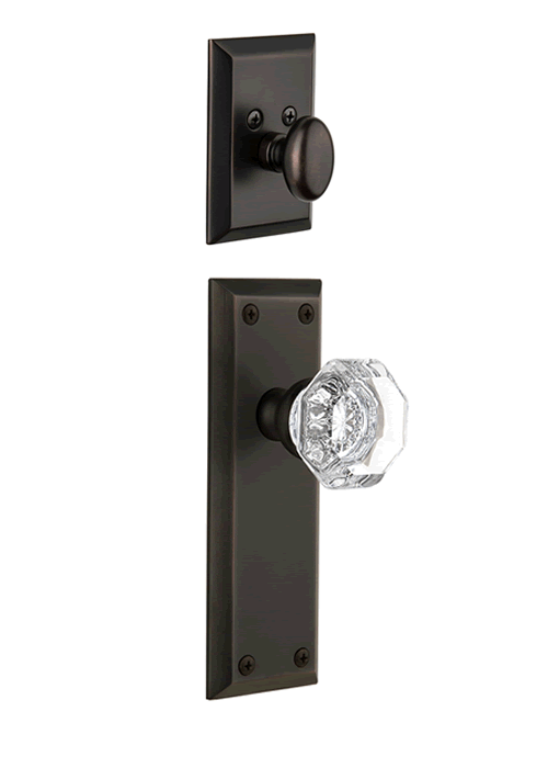 Grandeur Fifth Avenue Handleset with Chambord Knob - (Interior Half Only, with Deadbolt)