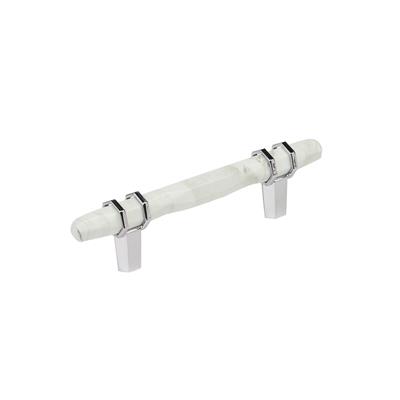 Amerock Carrione 3-3/4 Inch cc Cabinet Pull Marble White/Polished Chrome