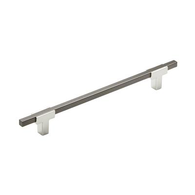Amerock Urbanite 7-9/16 Inch cc Cabinet Pull Polished Chrome/Black Chrome