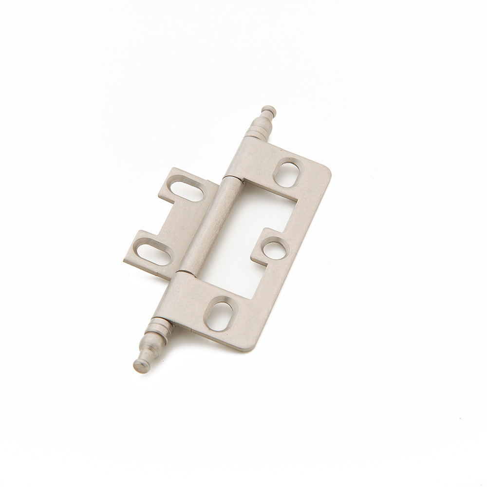 Schaub Minaret Tip Non-Mortise Distressed Nickel Hinge
