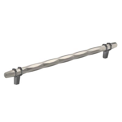 Amerock London 10-1/16 Inch cc Cabinet Pull Satin Nickel/Black Chrome
