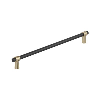 Amerock Mergence 12-5/8 Inch cc Cabinet Pull Matte Black/Golden Champagne