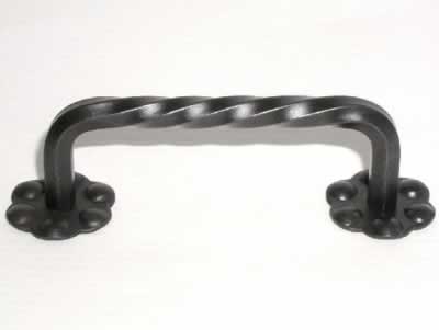 Top Knobs M647 Normandy 3 5/32 Inch CC Twisted D Handle w/backplate Patine Black