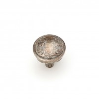 Schaub Cantata 1 1/4 inch Round Knob in Monticello Silver