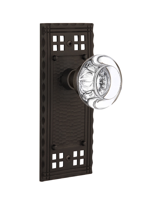 Nostalgic Warehouse Craftsman Plate with Round Clear Crystal Knob