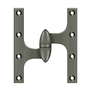 Deltana 6 Inch x 4 Inch Left Hand, Olive Knuckle Hinge, Antique Nickel