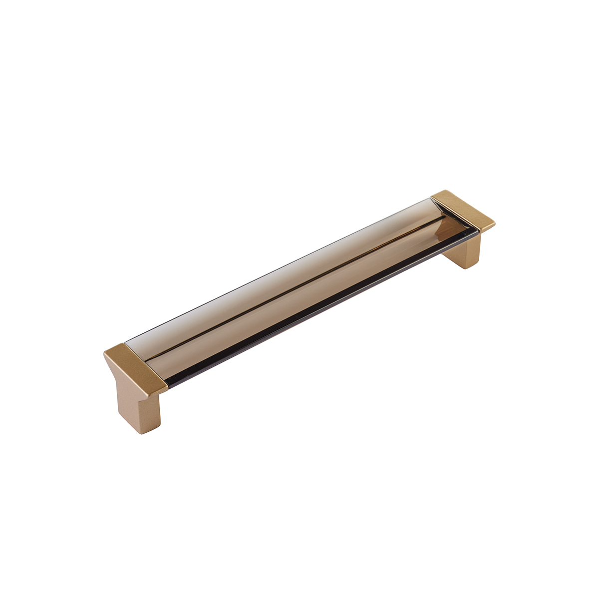 Positano, Pull, 160 mm cc, Smoke, Signature Satin Brass finish