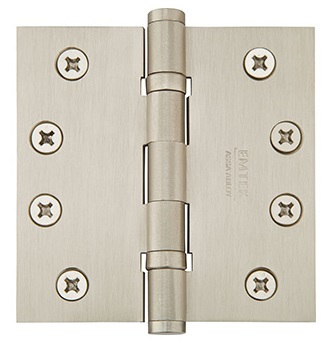 Emtek 4 Inch Steel Ball Bearing Door Hinges with Square Corners (pair)