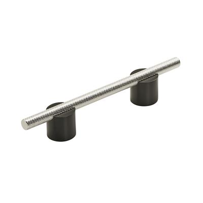 Amerock Transcendent 3-3/4 Inch cc Cabinet Pull Matte Black/Polished Nickel