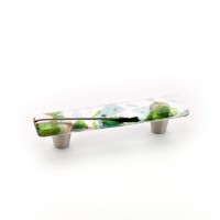 Schaub Ice 3 inch CC Cabinet Pull in Turquoise Confetti with Stainless Steel Stems