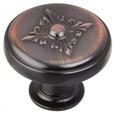 Hardware Resources Baroque Lafayette 1-3/8 Inch Cabinet Knob - Brushed Oil-Rubbed Bronze