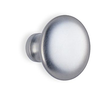 Beslagsboden Design Basic 1 1/2 Inch Plain Round Knob - Brushed Chrome