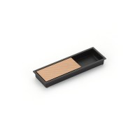 Schaub Modo Recessed Pull 6 1/4 inch Matte Black/Polished Rose Gold