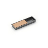 Schaub Modo Recessed Pull 6 1/4 inch Gun Metal/Polished Rose Gold
