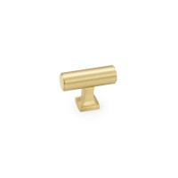 Schaub Haniburton 1/2 inch Diameter Round T-Pull in Satin Brass