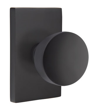 Emtek Laurent Door Knob with Modern Rectangular Rosette