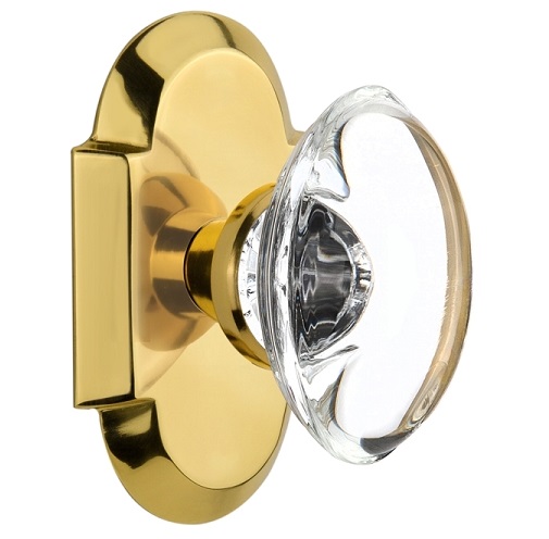 Nostalgic Warehouse Cottage Plate with Oval Clear Crystal Knob