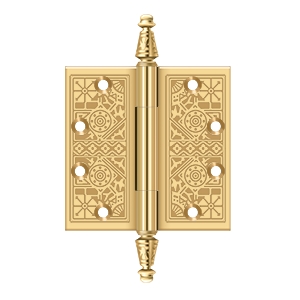 Deltana 4 1/2 Inch x 4 1/2 Inch Square Hinge, PVD Polished Brass