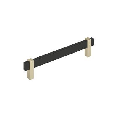 Amerock Mulino 6-5/16 Inch cc Cabinet Pull Matte Black/Golden Champagne
