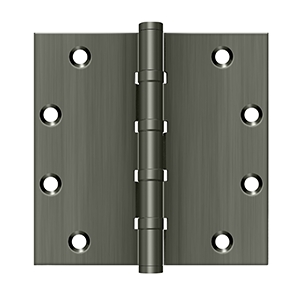 Deltana 5 Inch x 5 Inch Square Ball Bearing Hinge, Antique Nickel