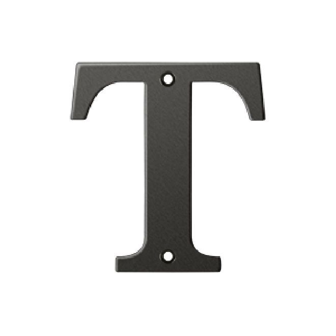 Deltana Solid Brass 4 Inch Residential Letter T