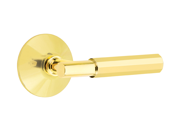 Emtek Faceted T-Bar Style Door Lever with Modern Rosette