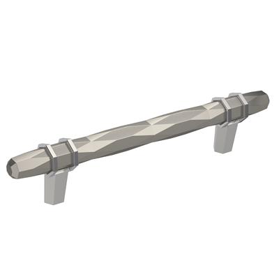 Amerock London 5-1/16 Inch cc Cabinet Pull Satin Nickel/Polished Chrome