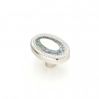 Schaub Fair Isle Oval Cabinet Knob - Polished Nickel