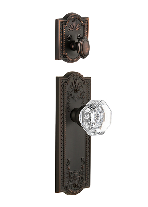 Grandeur Parthenon Handleset with Chambord Knob - (Interior Half Only, with Deadbolt)