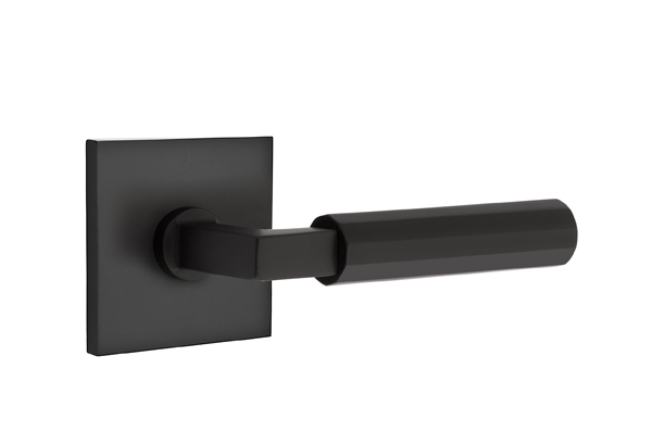 Emtek Faceted Square Style Door Lever with Square Rosette