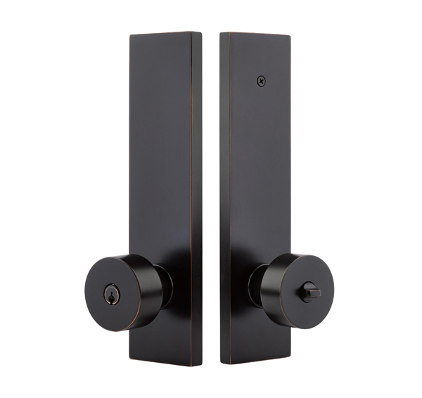 Emtek Modern Rectangular Single Point KEYED Knob or Lever Sideplate
