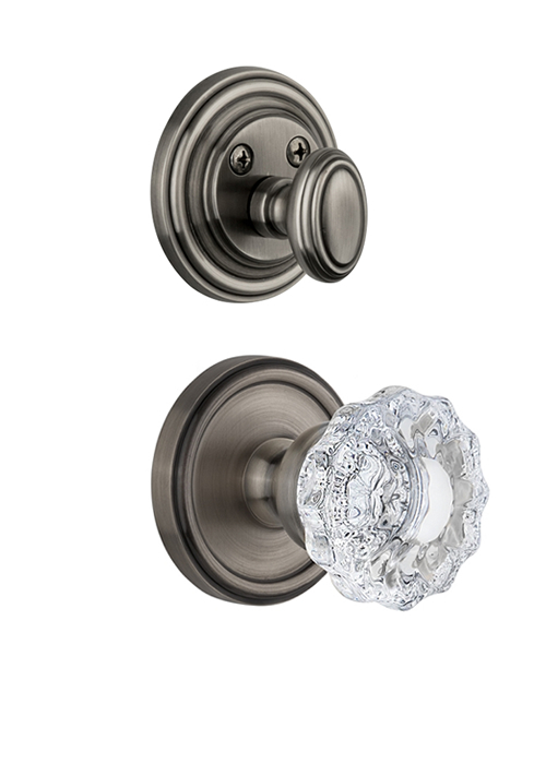 Grandeur Georgetown Handleset with Versailles Knob - (Interior Half Only, with Deadbolt)