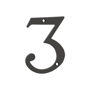 4 Inch Numbers, Solid Brass Number 3