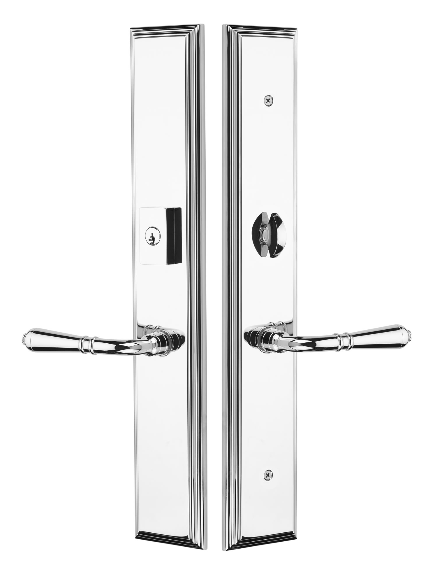 Emtek Large Melrose 2.8 x 17.5 Multi-Point Entry Set - Lock Above
