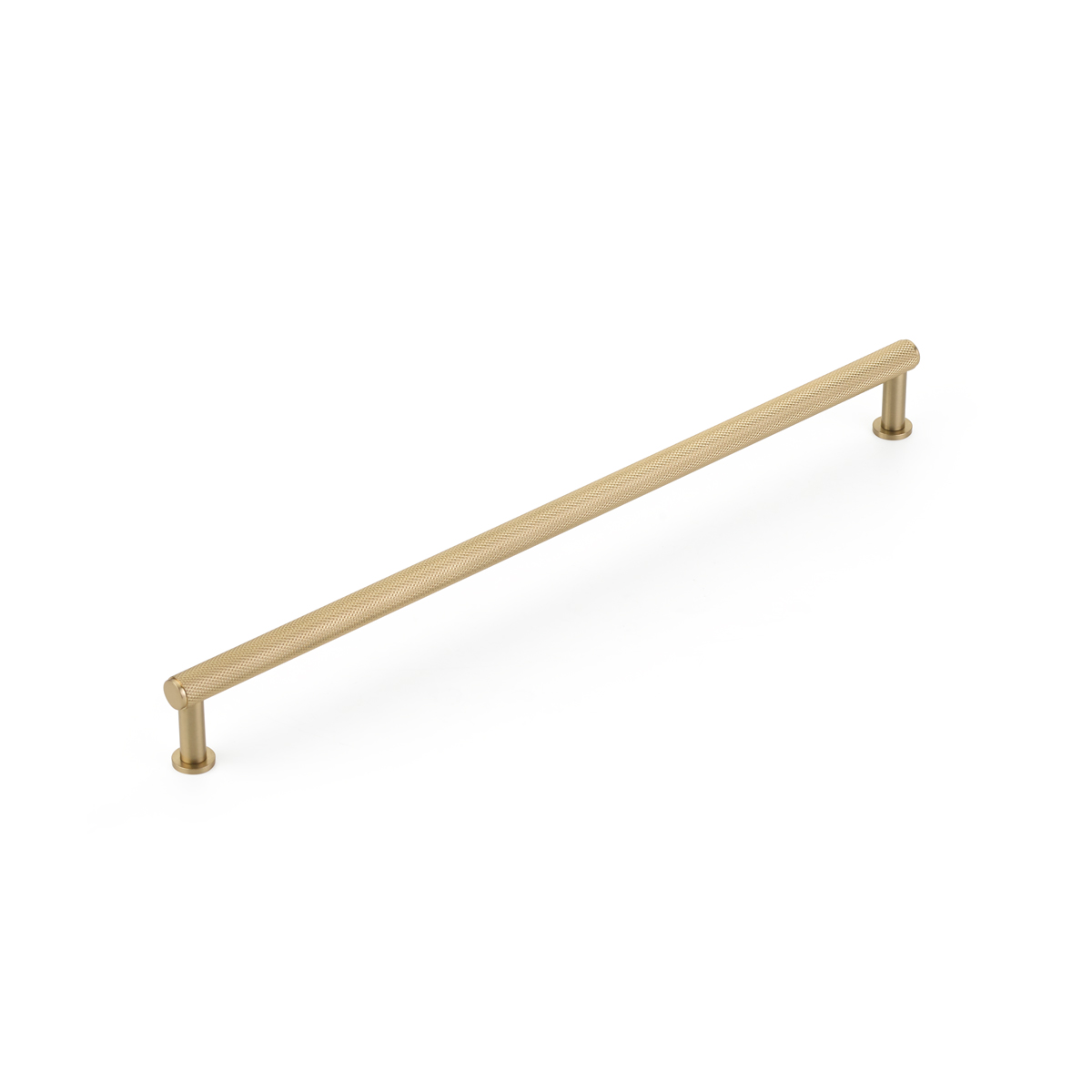 Schaub Pub House, 12 Inch cc, Knurled, Signature Satin Brass Pull