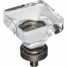Hardware Resources Harlow 1-3/8 Inch Glass Square Cabinet Knob - Brushed Oil-Rubbed Bronze