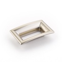 Schaub Finestrino 64mm CC Flared Square Cabinet Pull in Satin Nickel