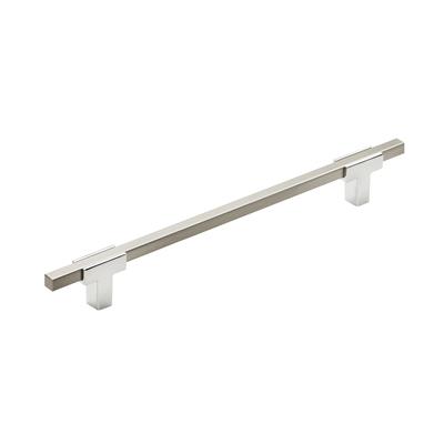 Amerock Urbanite, 7-9/16 Inch cc Cabinet Pull, Polished Chrome/Satin Nickel