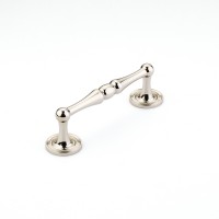 Schaub Atherton 4 inch CC Cabinet Pull with Knurled Footplate in Polished Nickel