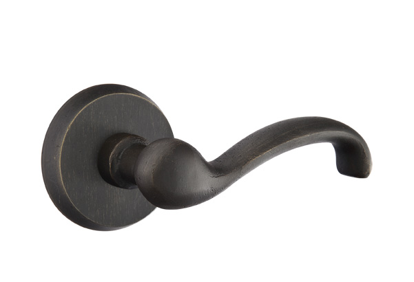 Emtek Sandcast Bronze Teton Lever Handle with Style 2 Rosette