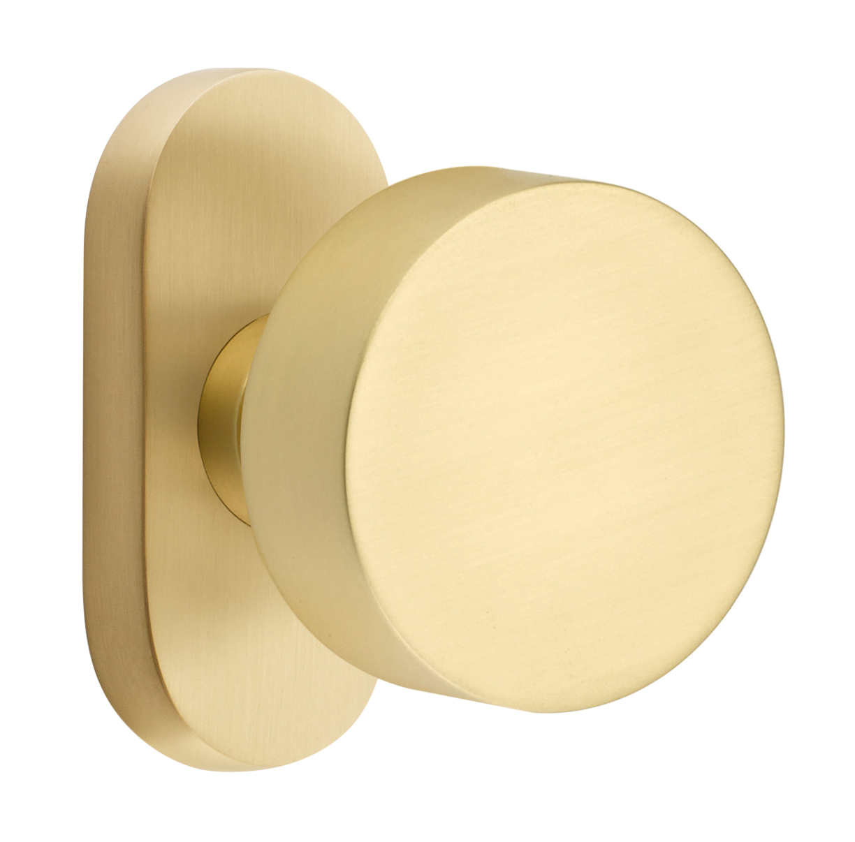 Emtek Round Knob with 1.5" x 3" Oval Stretto Rosette